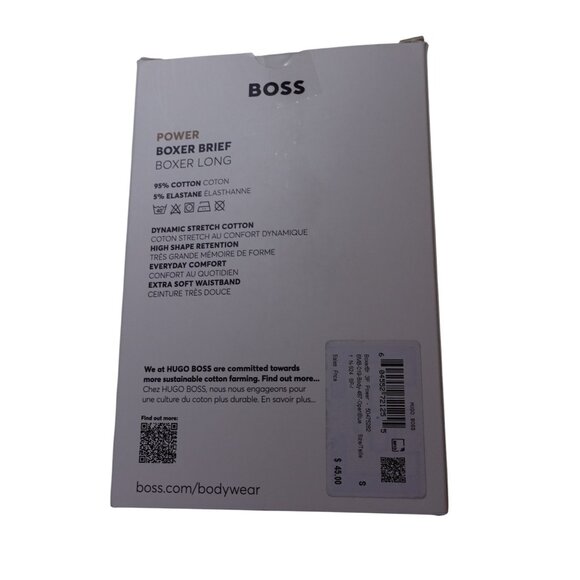 NIP Hugo Boss 3 Pack Power Boxer Brief Underwear Sz S Gray Blue Cotton Stretch - Picture 6 of 8